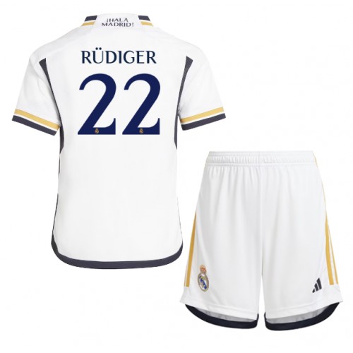 Real Madrid Antonio Rudiger #22 Domaci Dres za djecu 2023-24 Kratak Rukav (+ Kratke hlače)